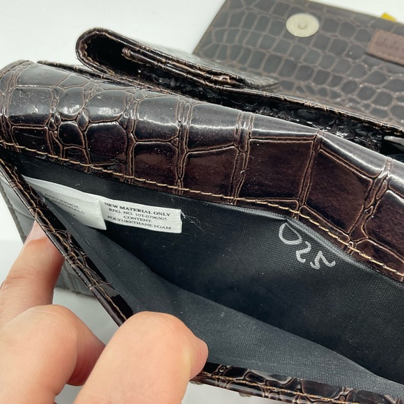 Vintage Club Rochelier Patent Reptile Croc Trifold Wallet Clutch - Picture 8 of 8